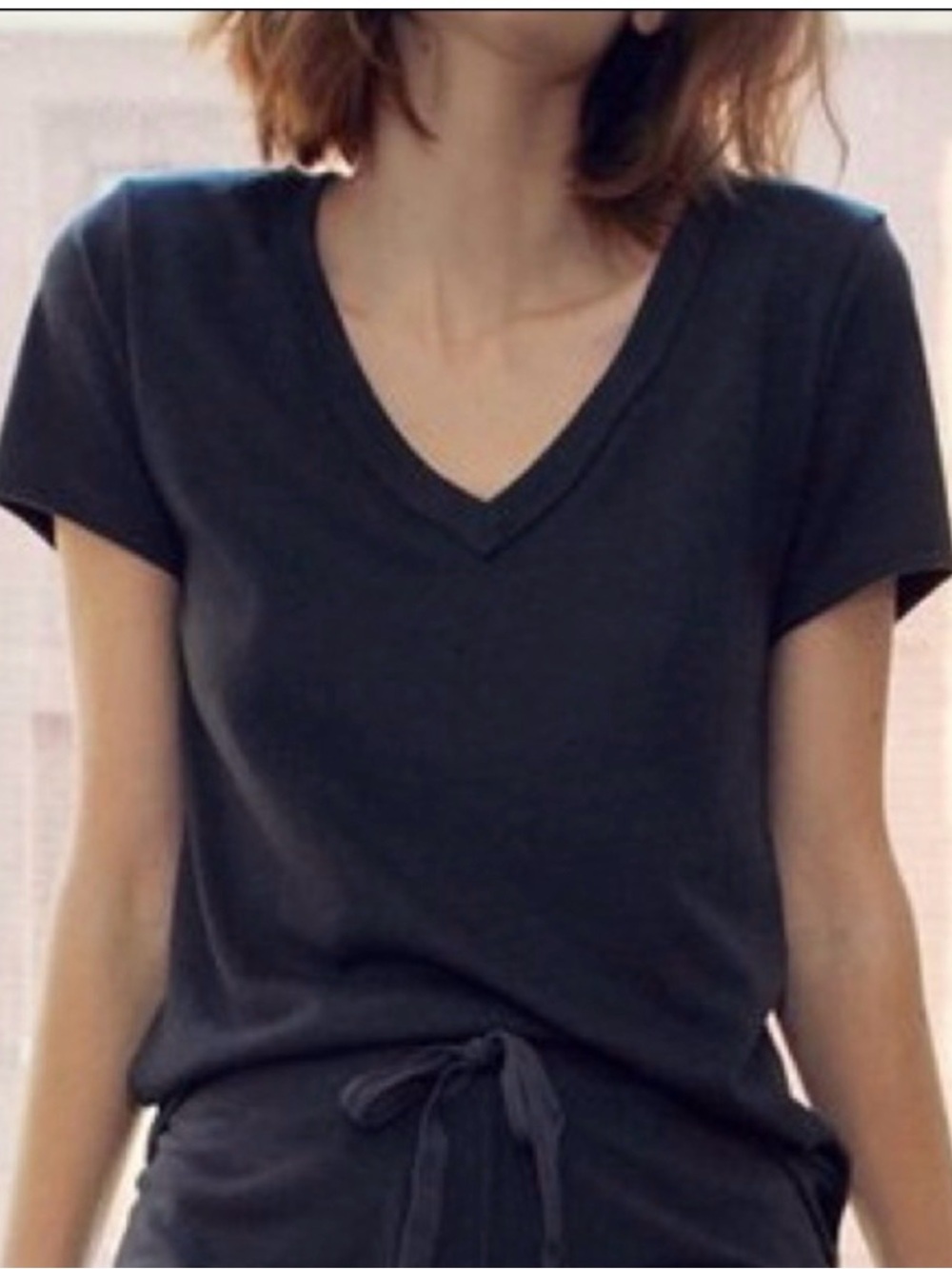 Nation LTD Women's Black Short Sleeve V-Neck Tee